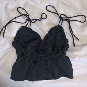 Motel Cropped Silky Top